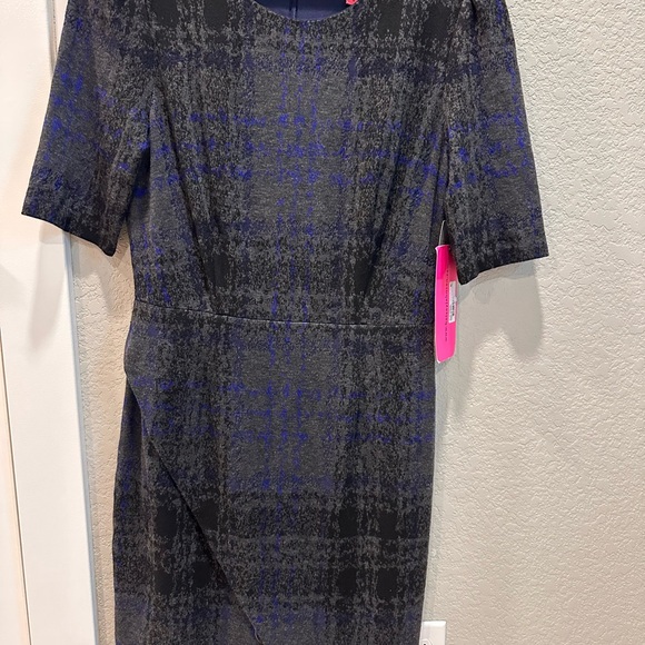 Betsey Johnson Dresses & Skirts - Betsey Johnson Black and Blue Checkered Midi Dress